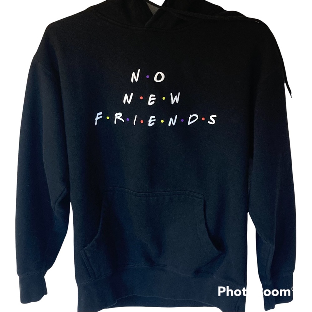 FRANCHISE LA “NO NEW FRIENDS” Black Hoodie size Men’s Medium Drake unisex